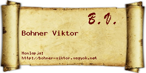 Bohner Viktor névjegykártya